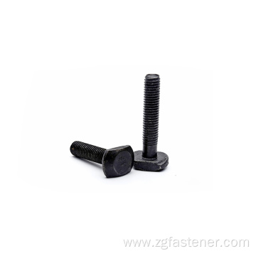 Black oxide Carbon steel T bolt Hammer head t-bolt zinc plated T type hammerhead bolt